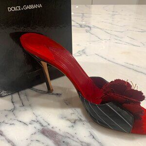 Vintage Dolce & Gabbana Flower Heels, Size 10, 4" Stiletto